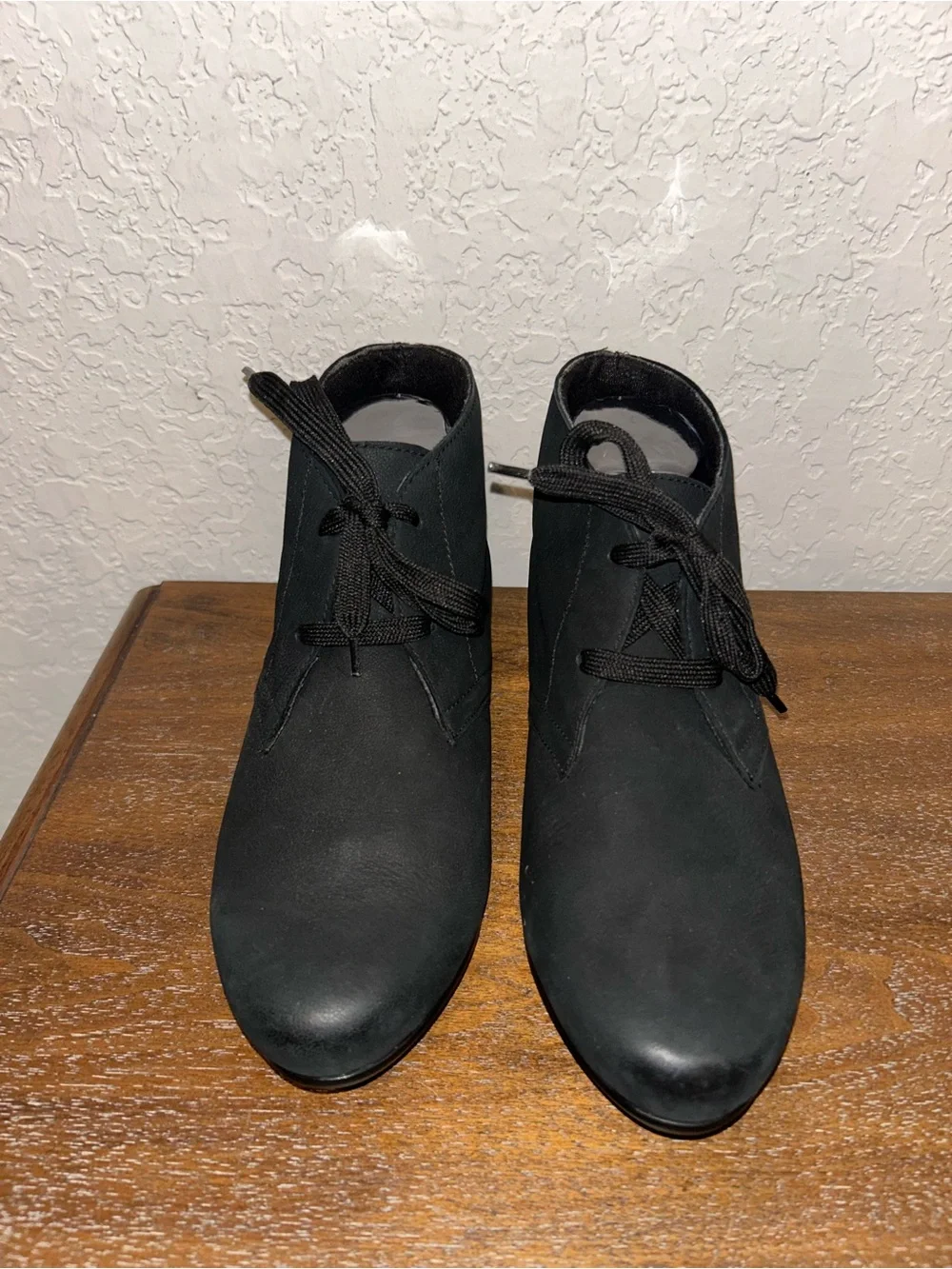 Munro Slip On Lace Up Leather Ankle Bootie Boot Shoes